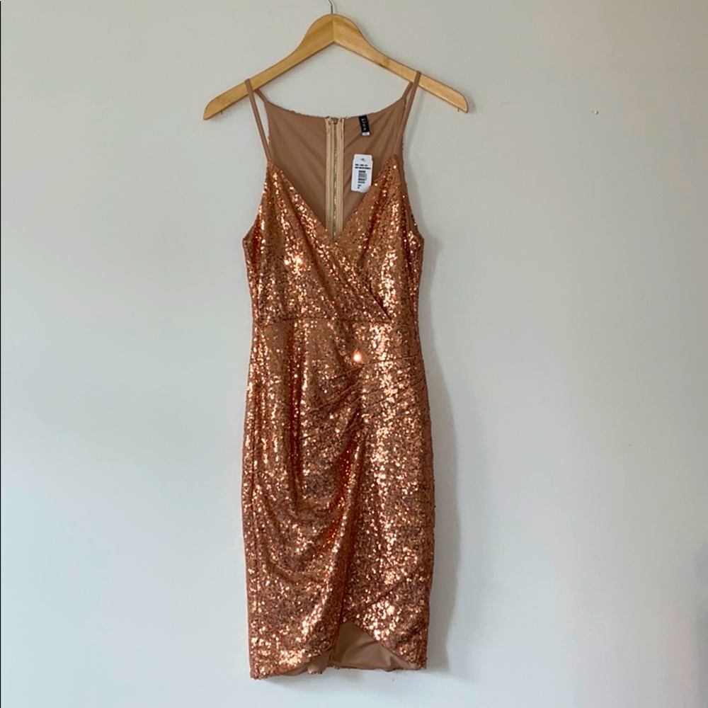 NOIR Rose Gold Sequin Dress
